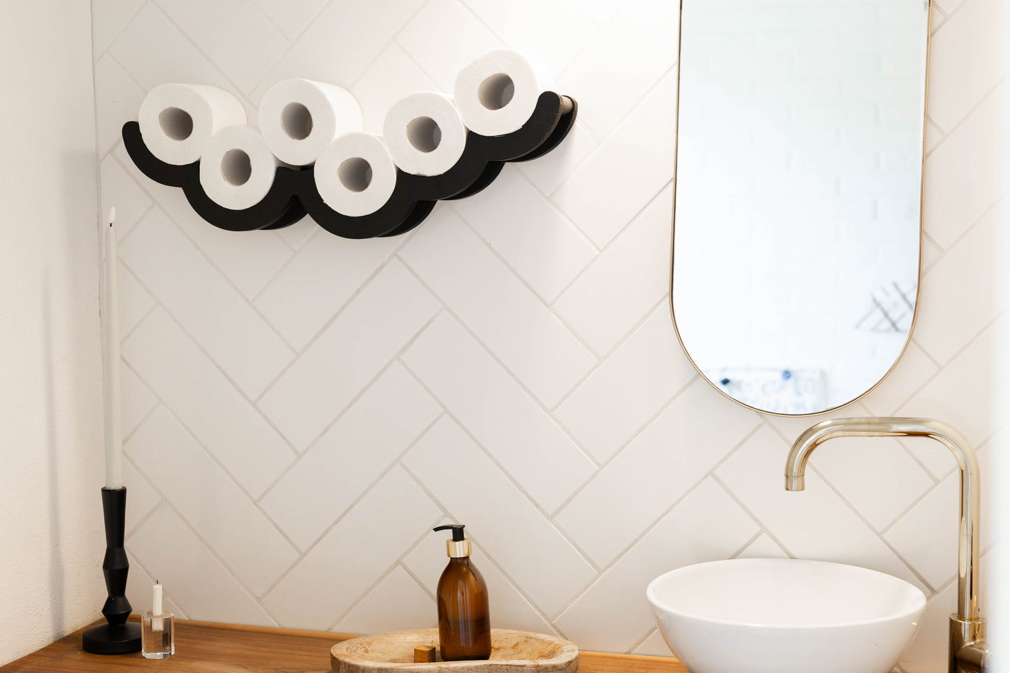 Toiletrulleholder Cloud - Sort