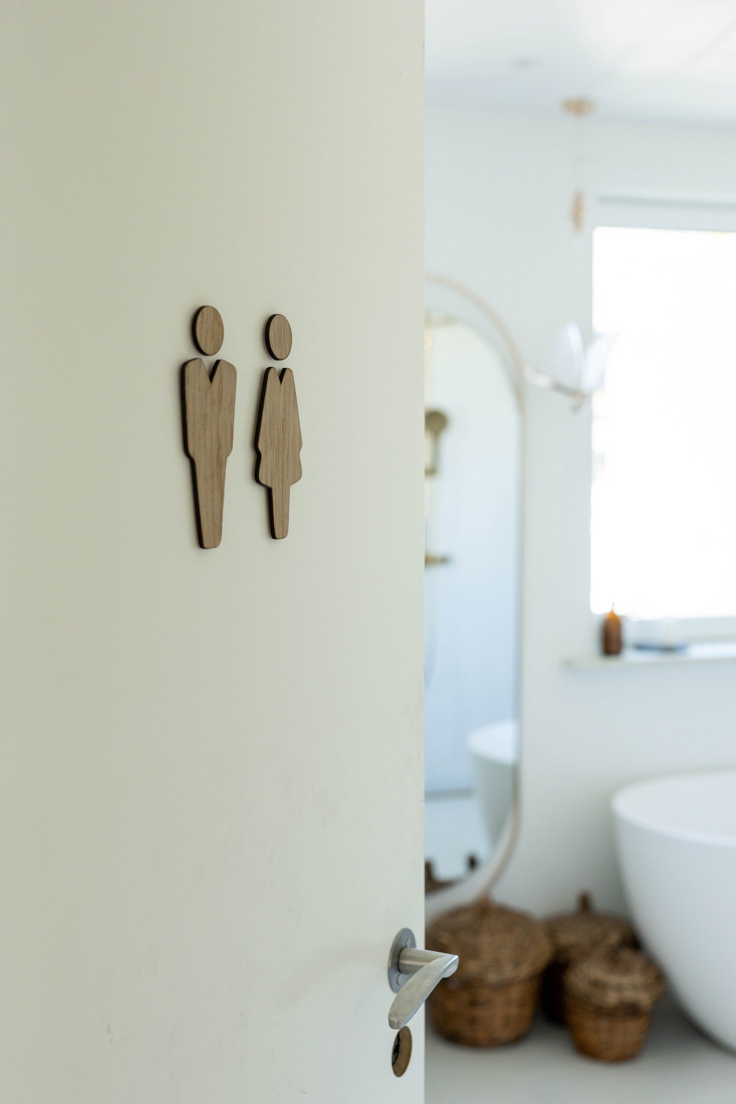 Toiletskilt I egetræ finer