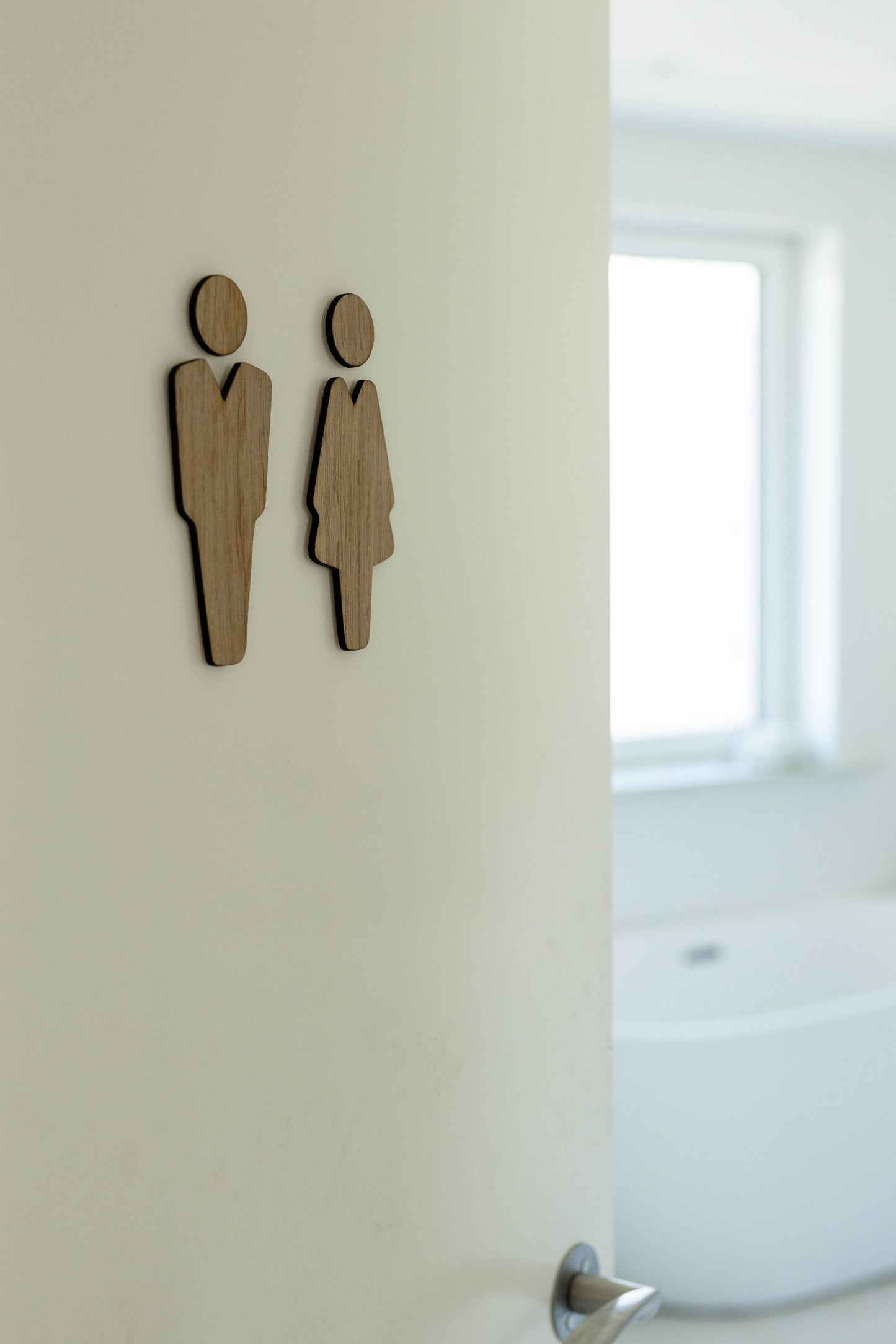Toiletskilt I egetræ finer