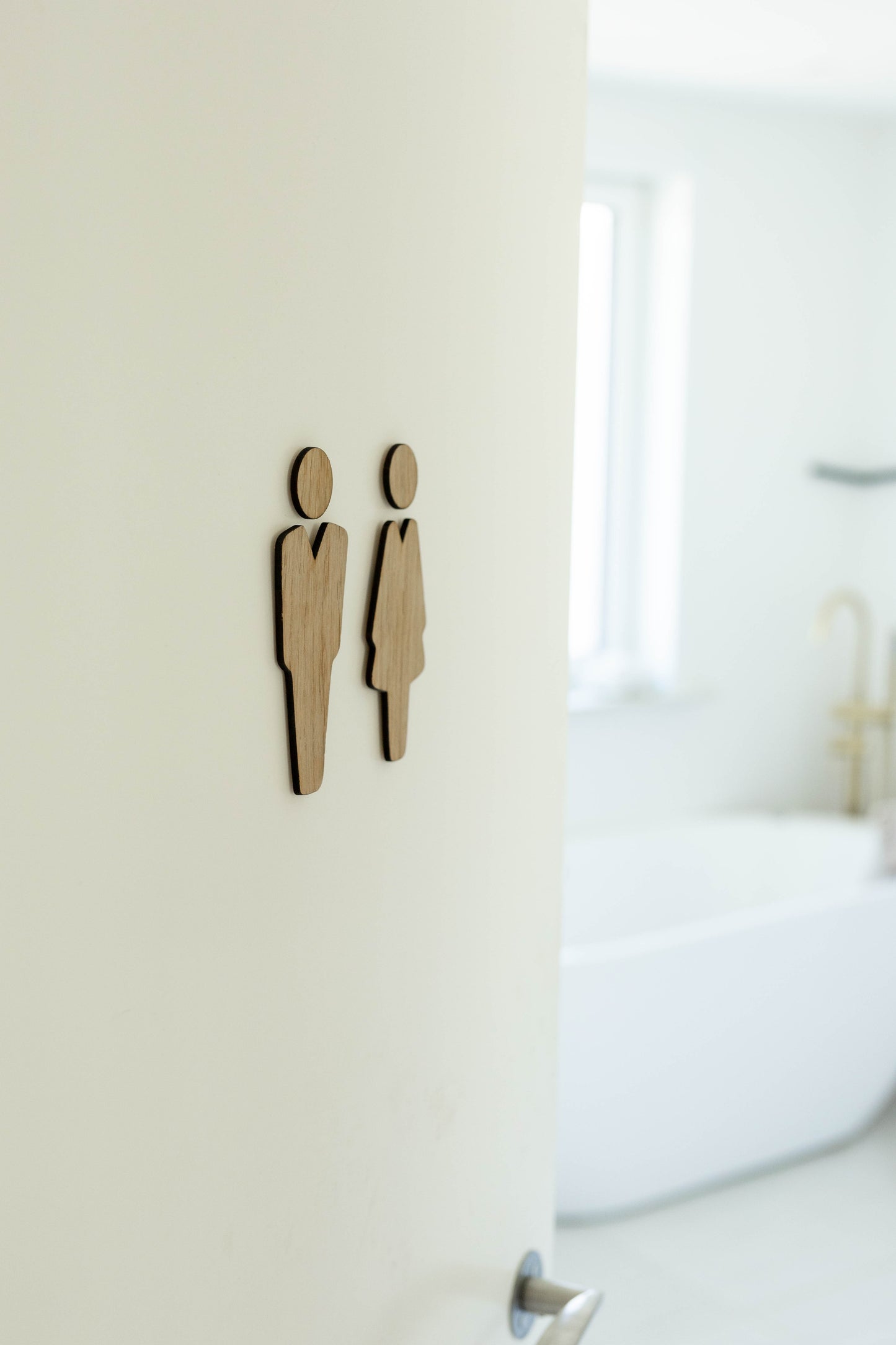 Toiletskilt I egetræ finer