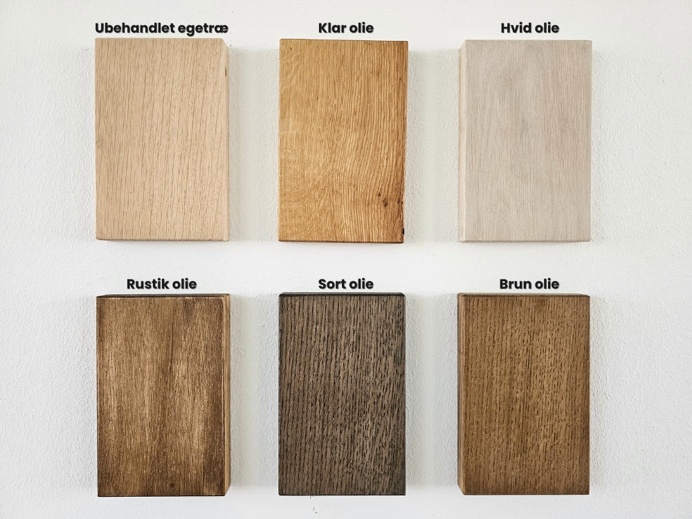 Hylde i egetræ med læderstrop