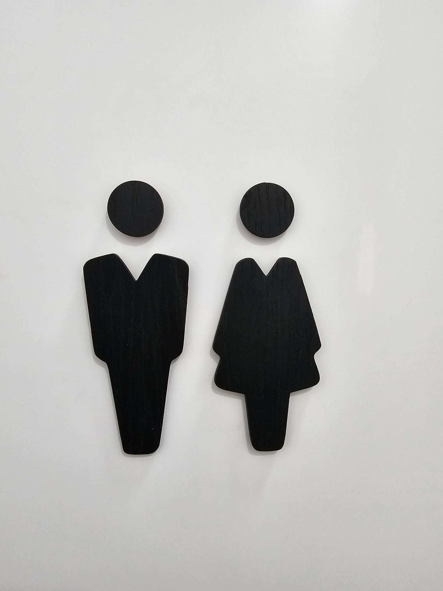 Toiletskilt i sort egetræ finer