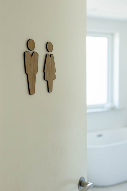 Toiletskilt I egetræ finer