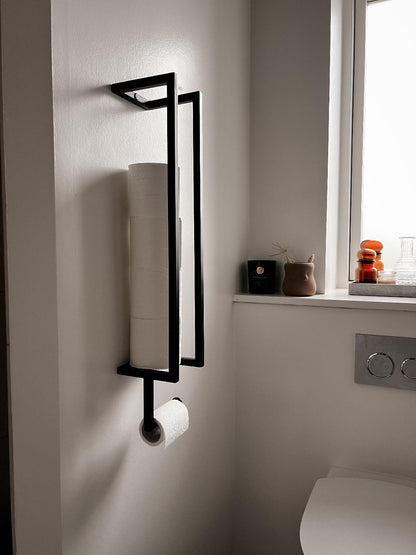 Toiletrulleholder i sort jern